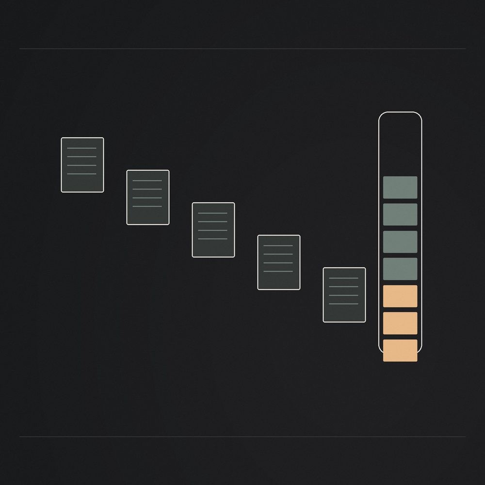 Descending bid cards lead to a chosen one, beside a storage gauge that releases coins in steps as it fills