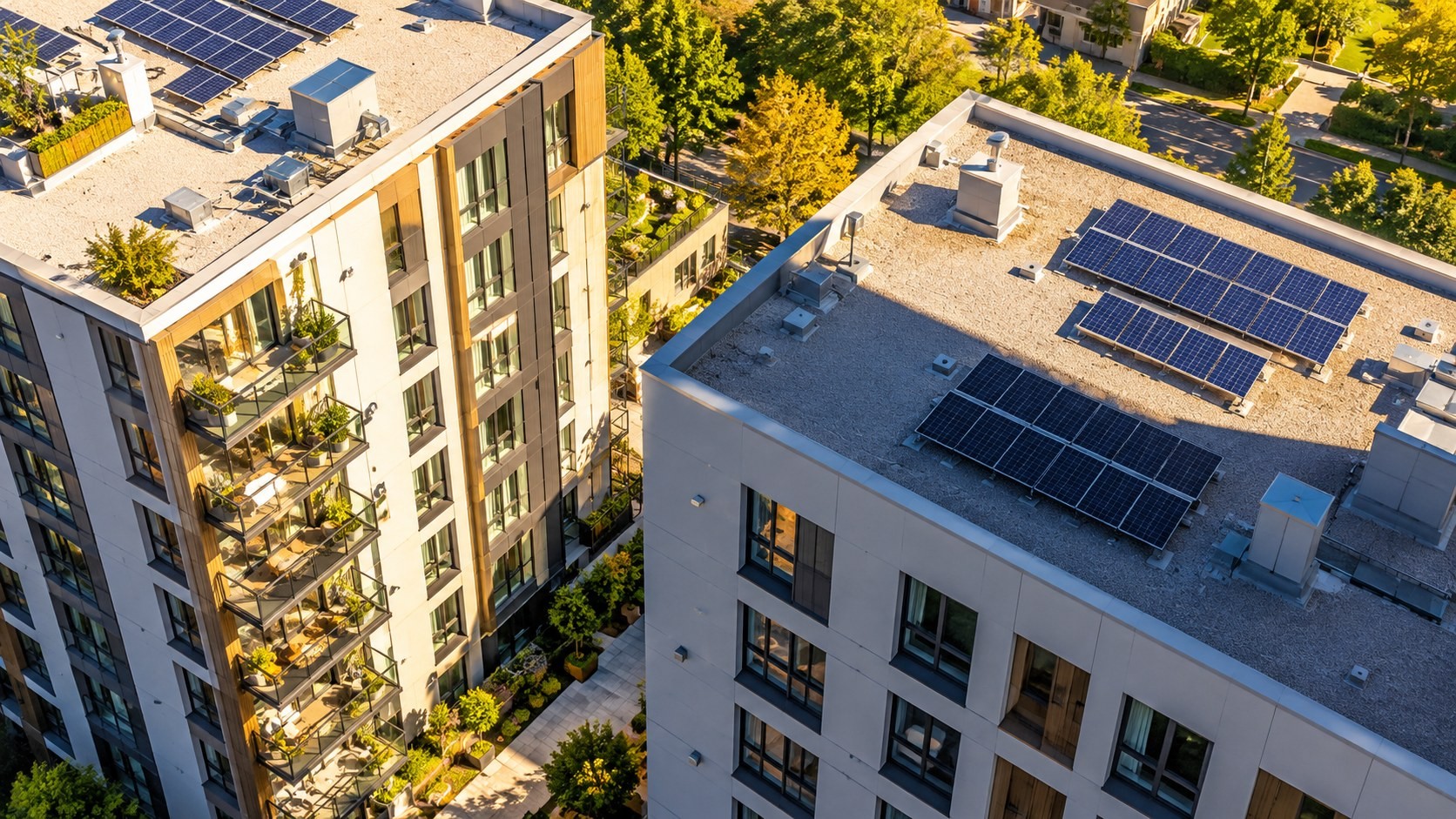 Building shadows change with the sun's angle