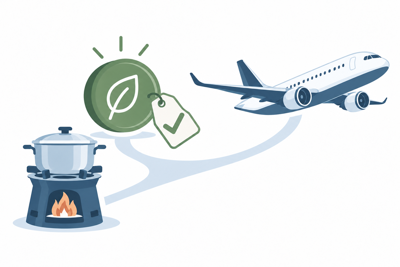 Cookstove, eligibility-tagged credit and airplane