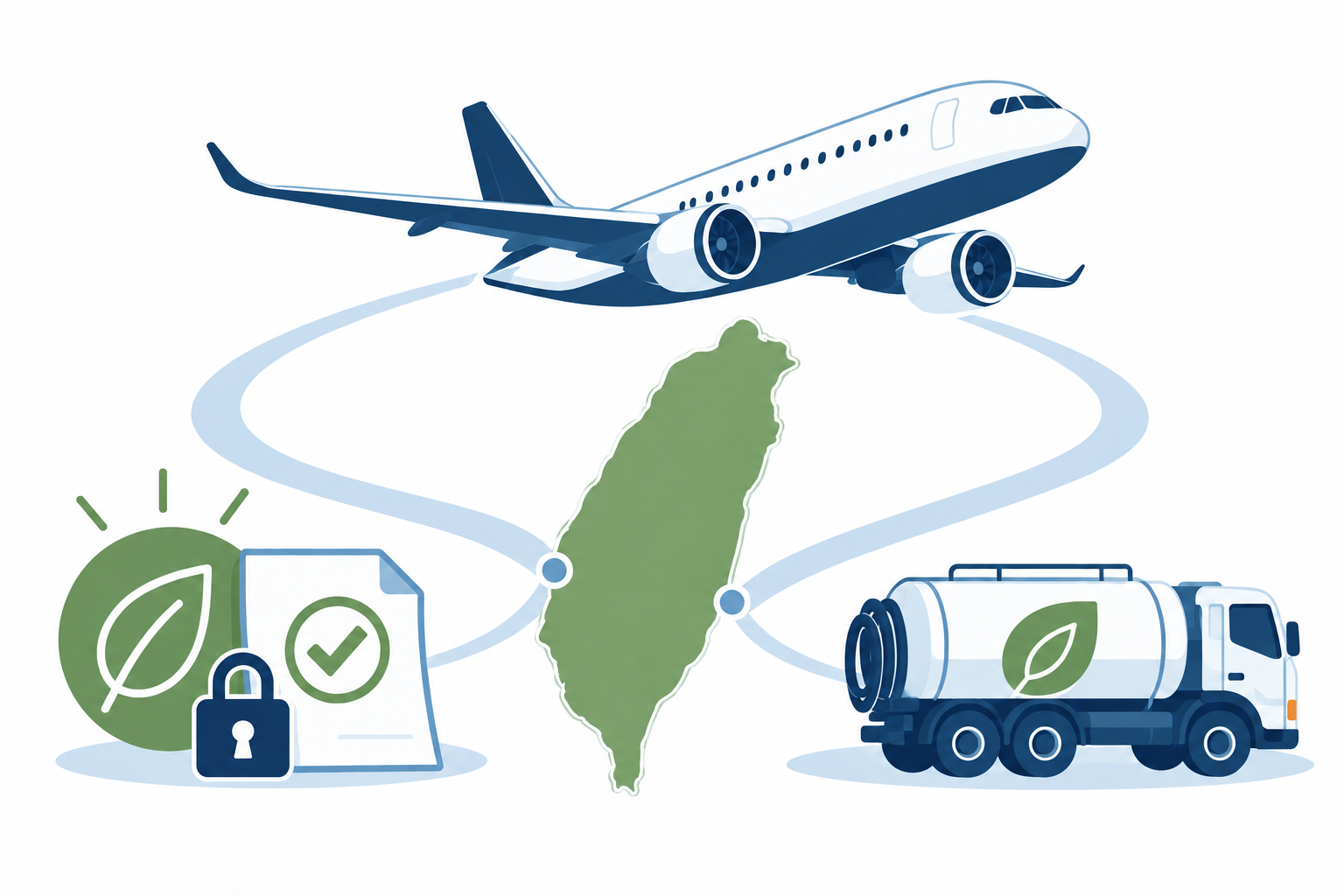 Taiwan silhouette, eligible-credit contract and sustainable aviation fuel truck