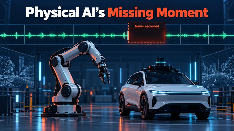 Illustration of physical AI training data missing the critical moment