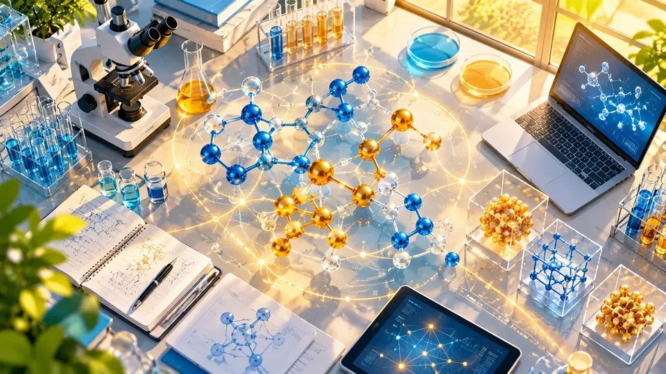 AI illustration: AI-assisted drug discovery lab